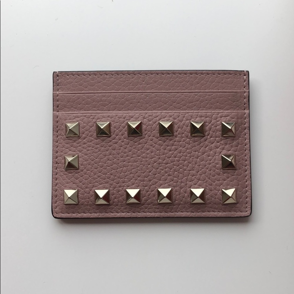 ROCKSTUD CALFSKIN CARDHOLDER